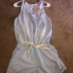 Pink Lily denim romper